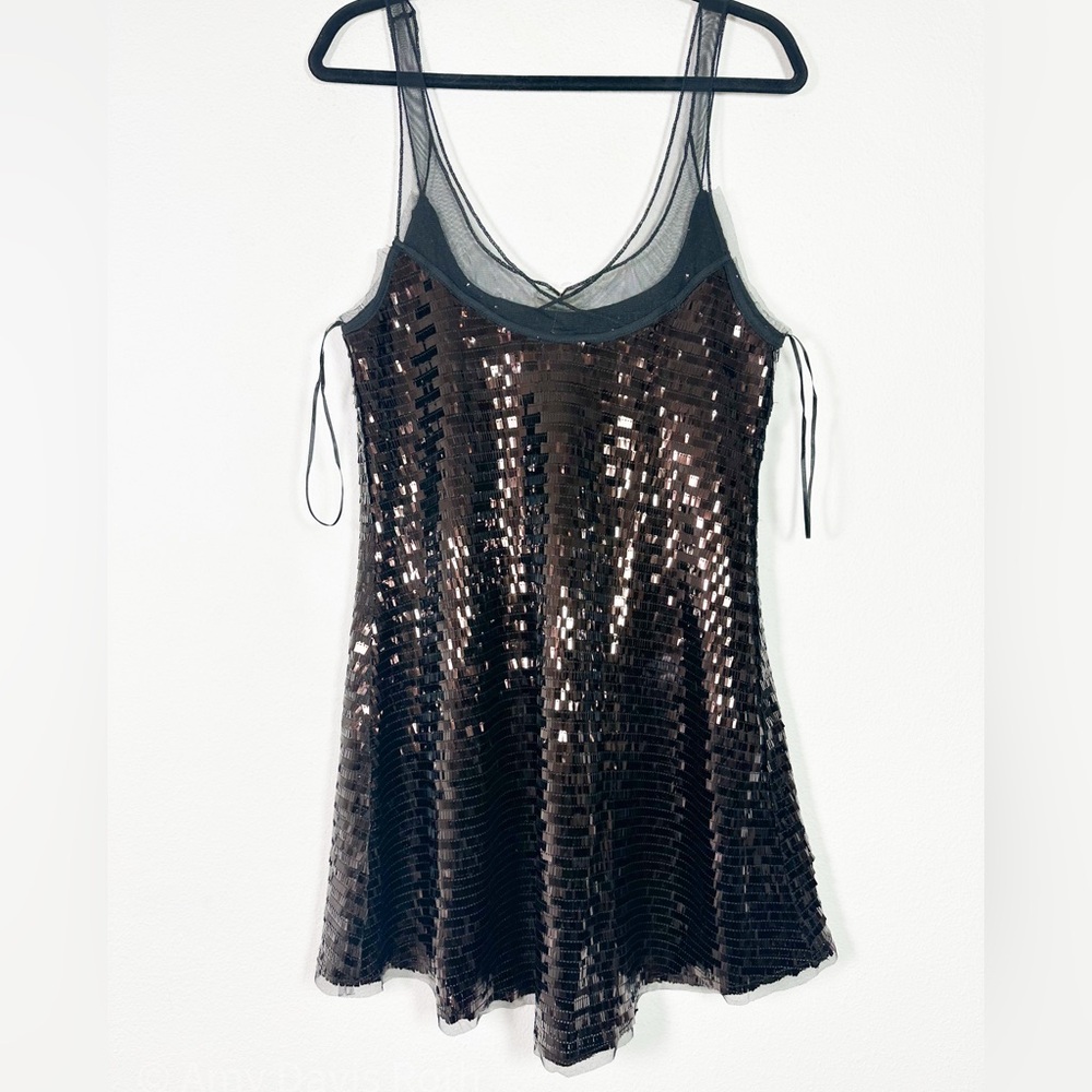 Free People Disco Fever Mini Slip in Black Combo size Large NWT - Picture 15 of 15
